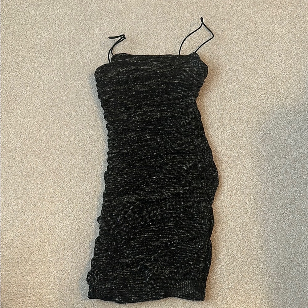 Princess Polly Black Ruched Mini Dress